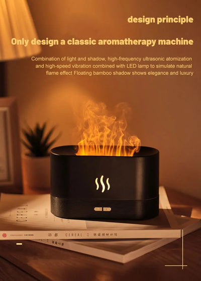 Perfume Humidifier Ultrasonic Air Humidifier With LED Lighting Simulation Colourful Flame